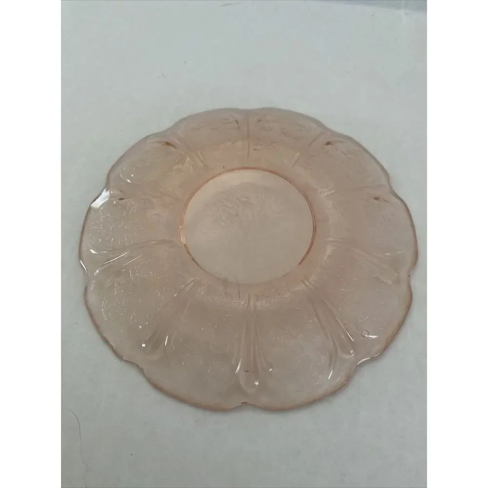 1 JEANETTE ??CHERRY BLOSSOM PINK DEPRESSION GLASS SAUCER 41/2